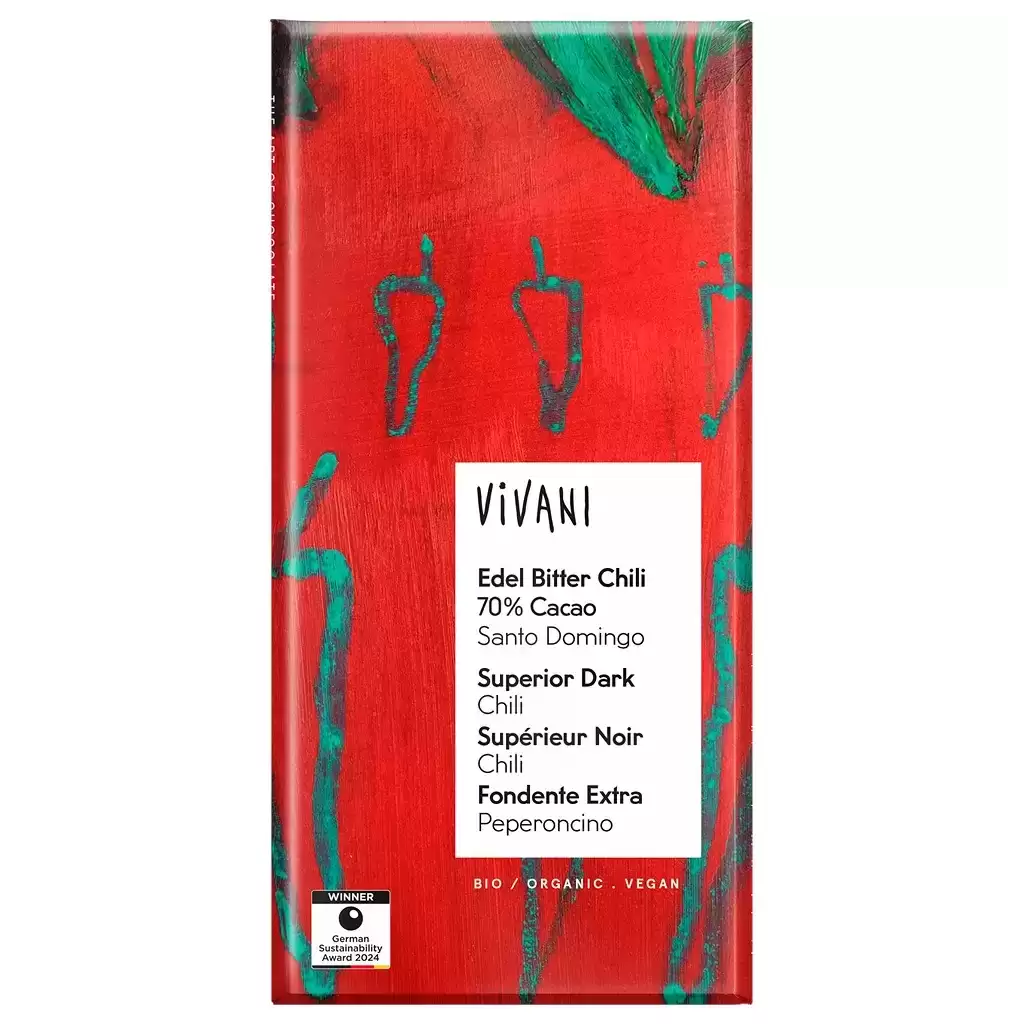 Ciocolata - Ciocolata amaruie cu cacao 70% si chili bio, eco 80g