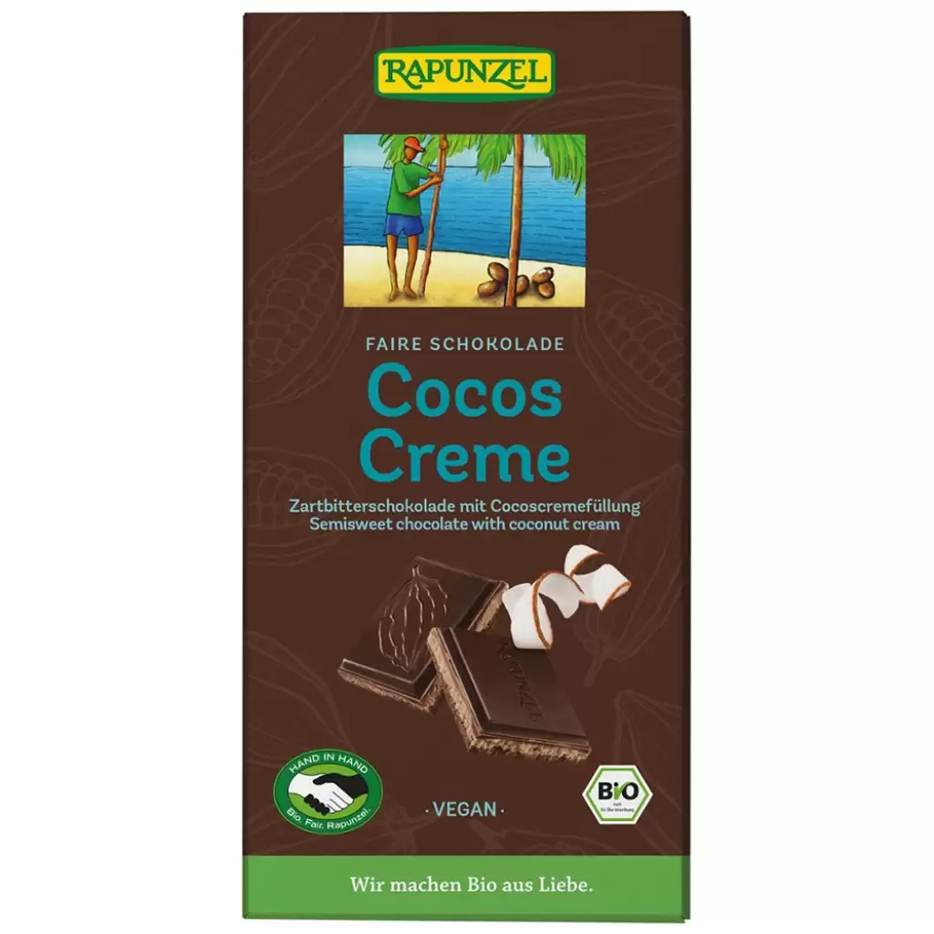 Ciocolata - Ciocolata amaruie cu crema de cocos vegana, eco 100g