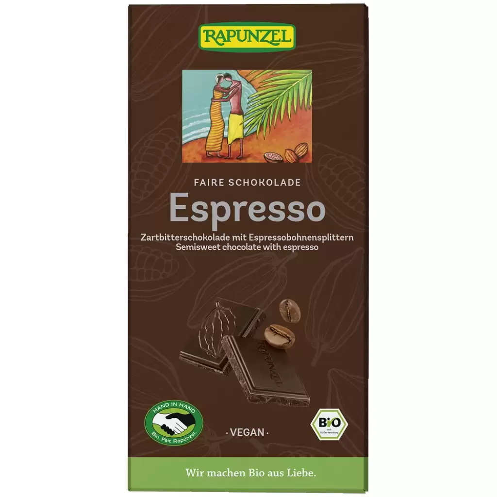 Ciocolata - Ciocolata amaruie cu espresso 51% cacao vegana, eco 80g