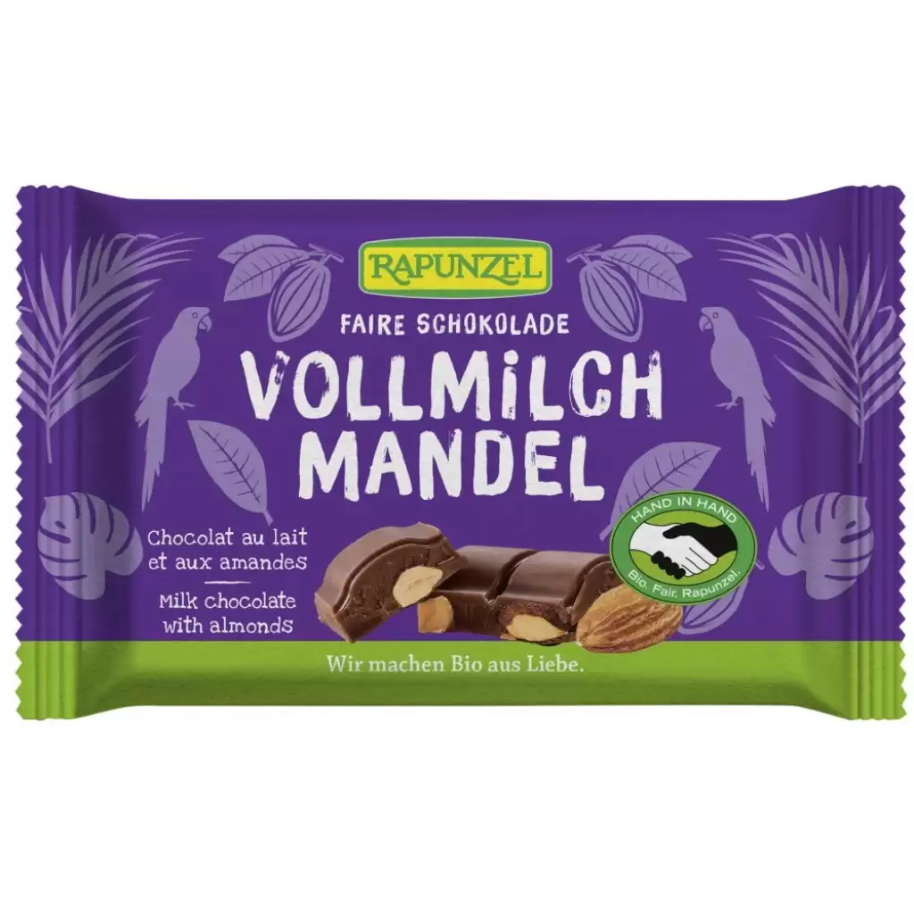 Ciocolata - Ciocolata cristalino cu lapte integral migdale intregi, eco 100g
