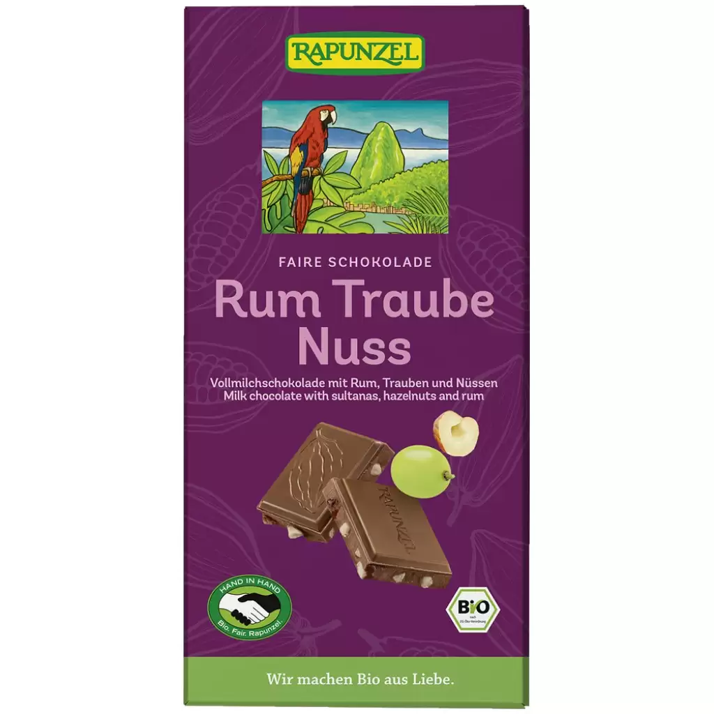 Ciocolata - Ciocolata cu stafide alune si rom, eco 100g