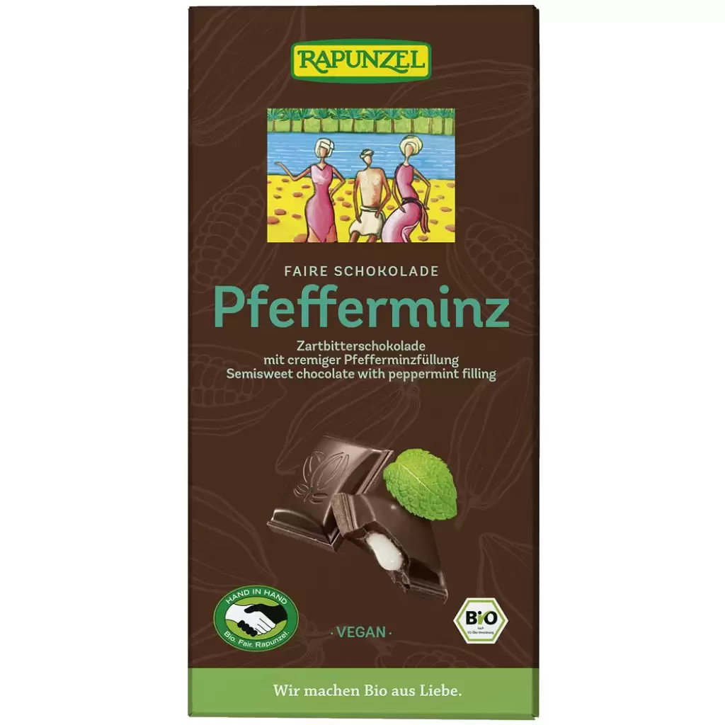 Ciocolata - Ciocolata neagra cu crema de menta, eco 100g