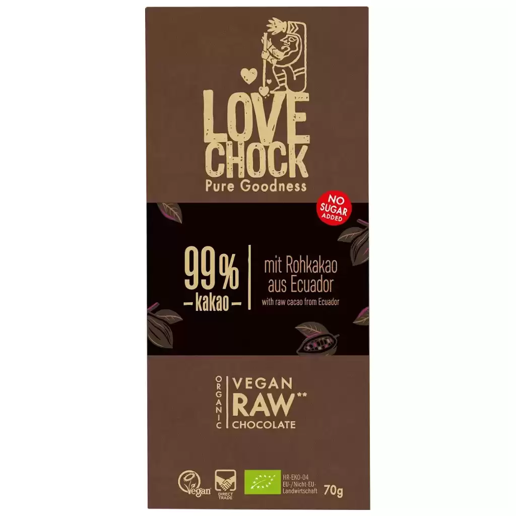 Ciocolata - Ciocolata raw vegana extreme dark 99% cacao, eco 70g