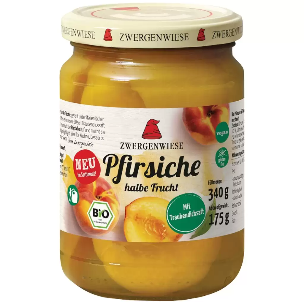 Compot - Compot de piersici jumatati fara gluten, eco 340g