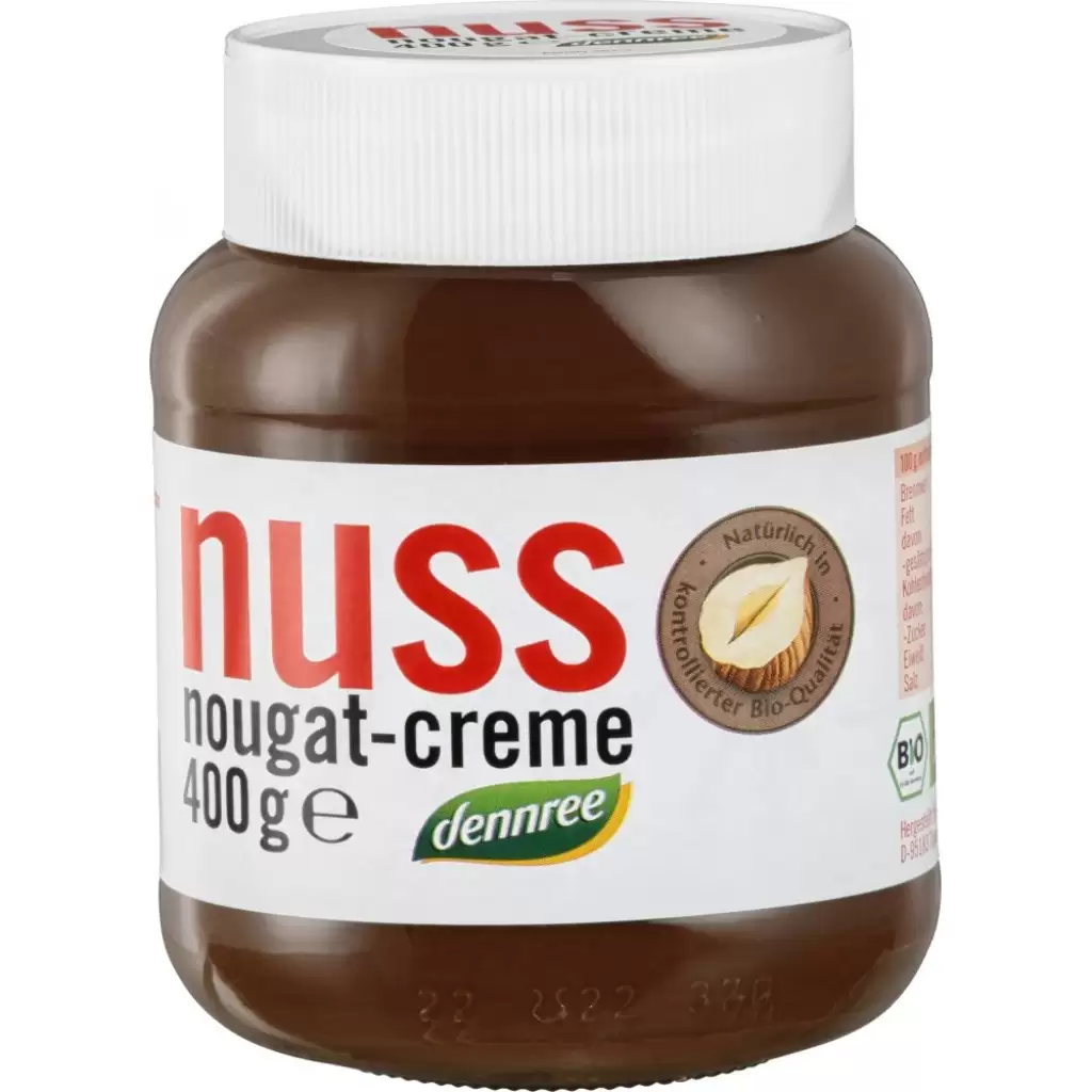 Creme bio din nuci si alune - Crema de ciocolata cu alune Nuss-Nougat, eco 400g