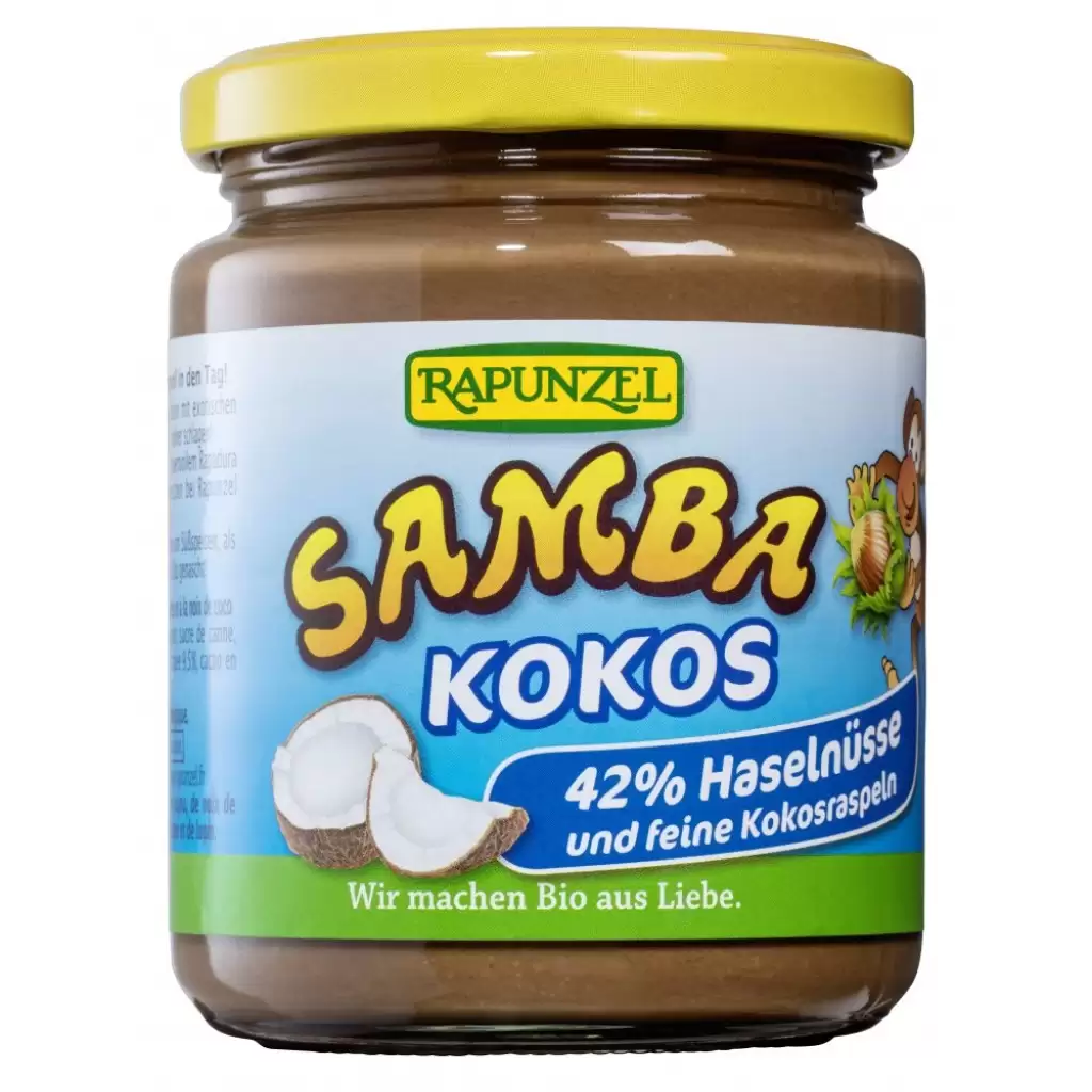 Sos, Crema - Crema de ciocolata cu alune si cocos Samba, eco 250g