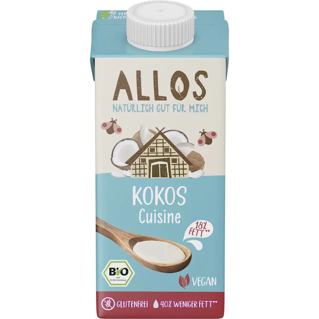 Lapte si bauturi vegetale - Crema de cocos lichida pentru gatit fara gluten, eco 200ml