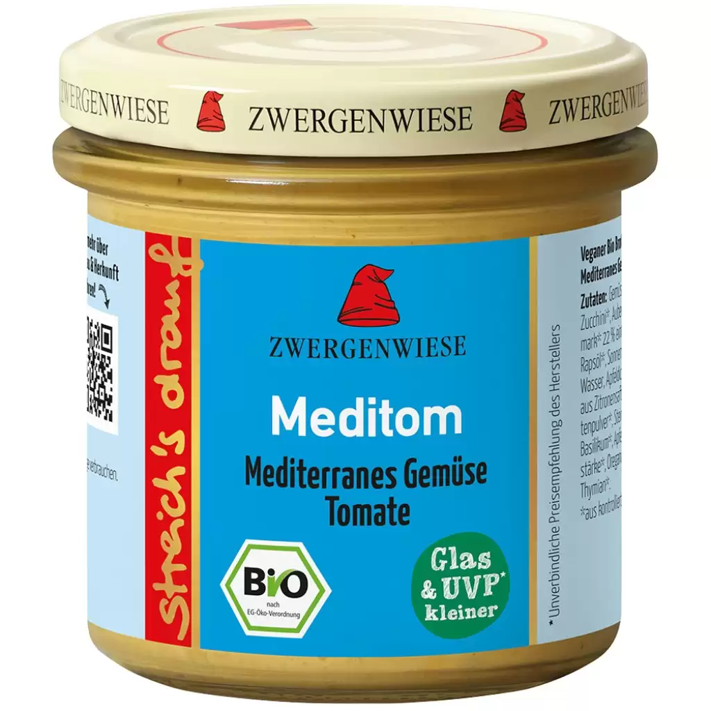 Pateu si creme vegetale - Crema tartinabila cu cu legume mediteraneene  si rosii fara gluten, eco 135g