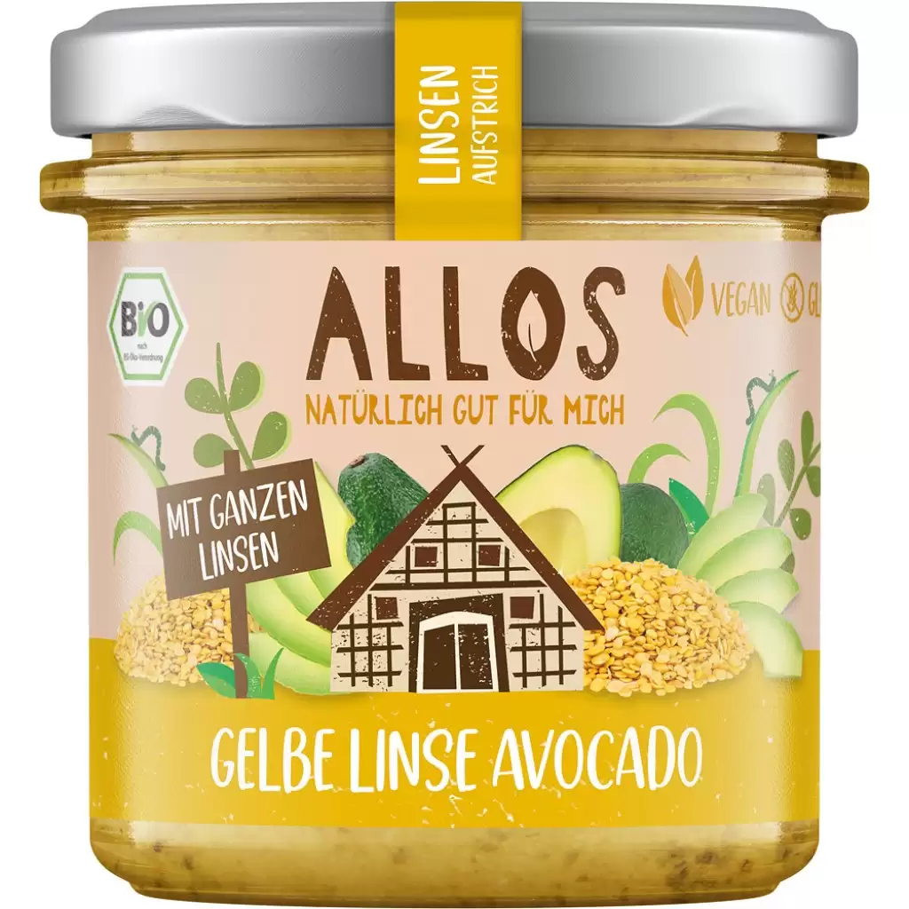 Pateu si creme vegetale - Crema tartinabila cu linte galbena si avocado fara gluten, eco 140g