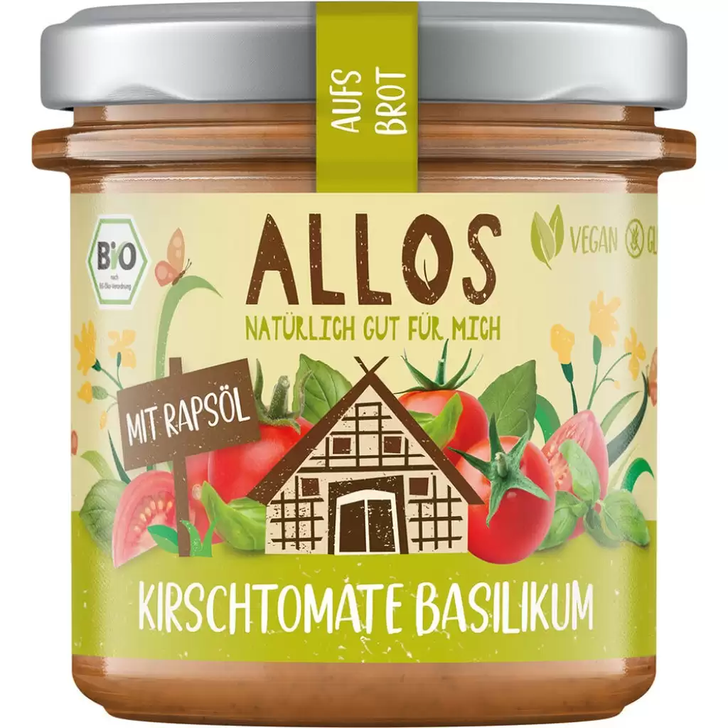 Pateu si creme vegetale - Crema tartinabila cu rosii cherry si busuioc fara gluten, eco 140g