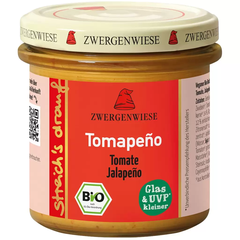 Pateu si creme vegetale - Crema tartinabila cu rosii si ardei Jalapeno fara gluten, eco 135g