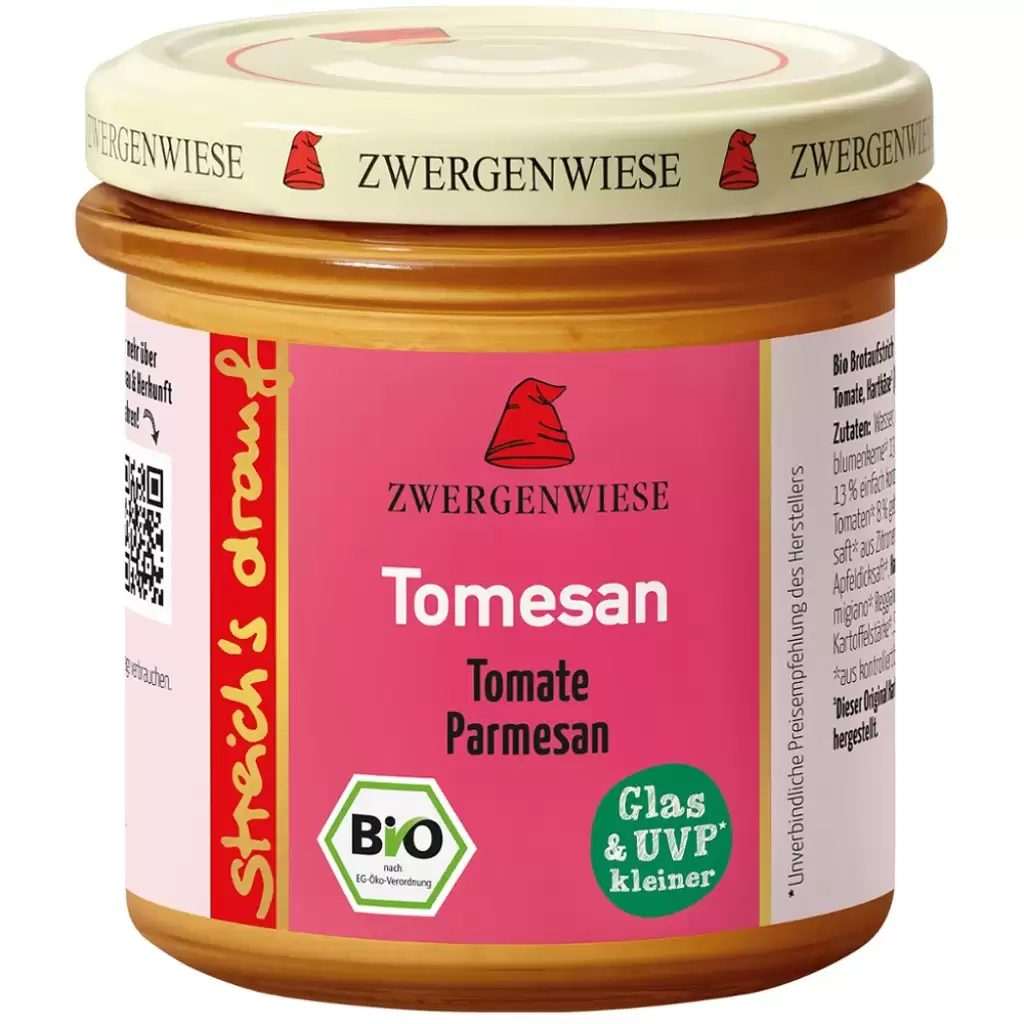 Pateu si creme vegetale - Crema tartinabila Tomesan cu tomate si parmezan fara gluten, eco 135g