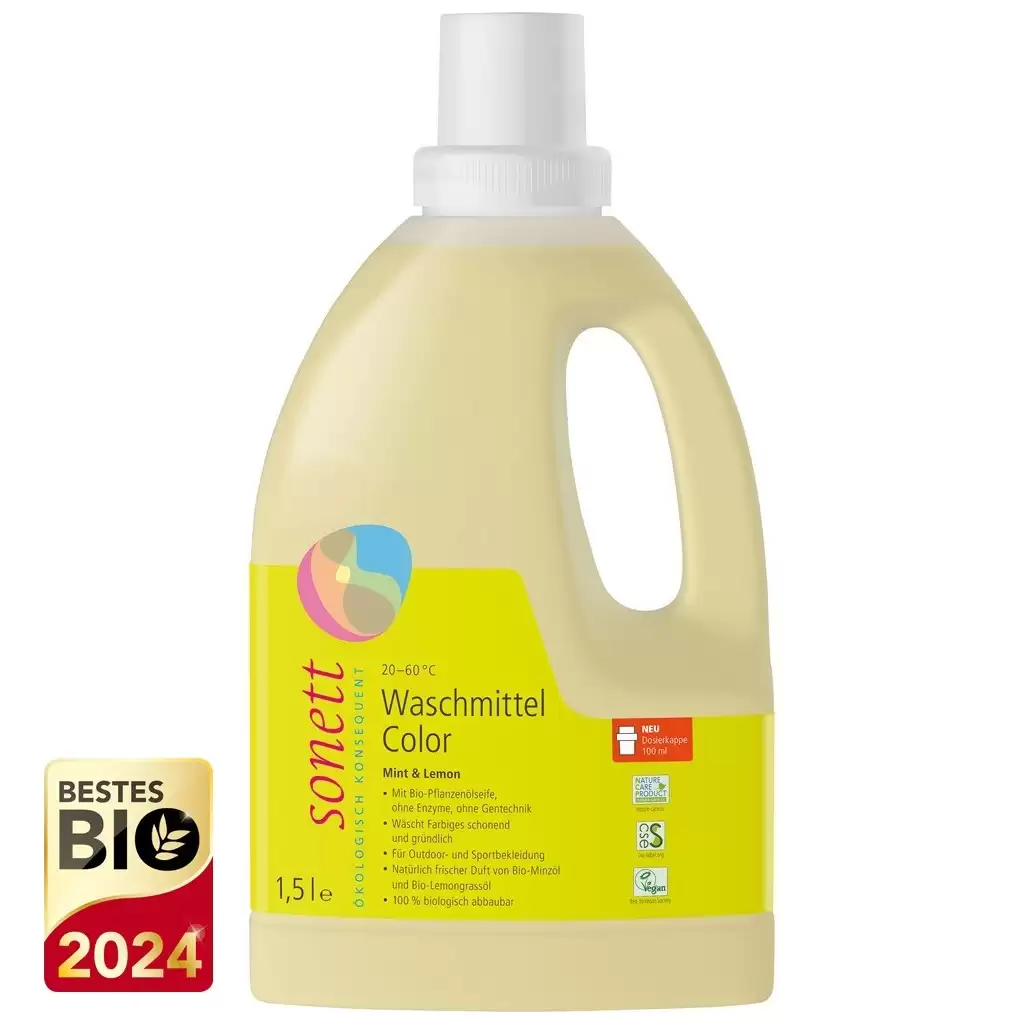 Detergent rufe - Detergent lichid pentru rufe colorate cu menta si lamaie 1.5L