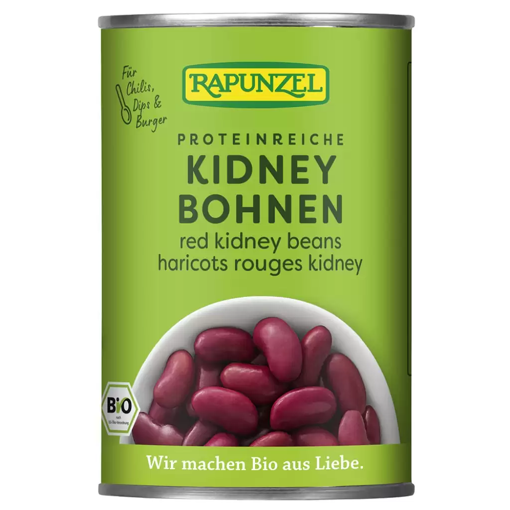 Leguminoase - Fasole kidney rosie la conserva, eco 400g