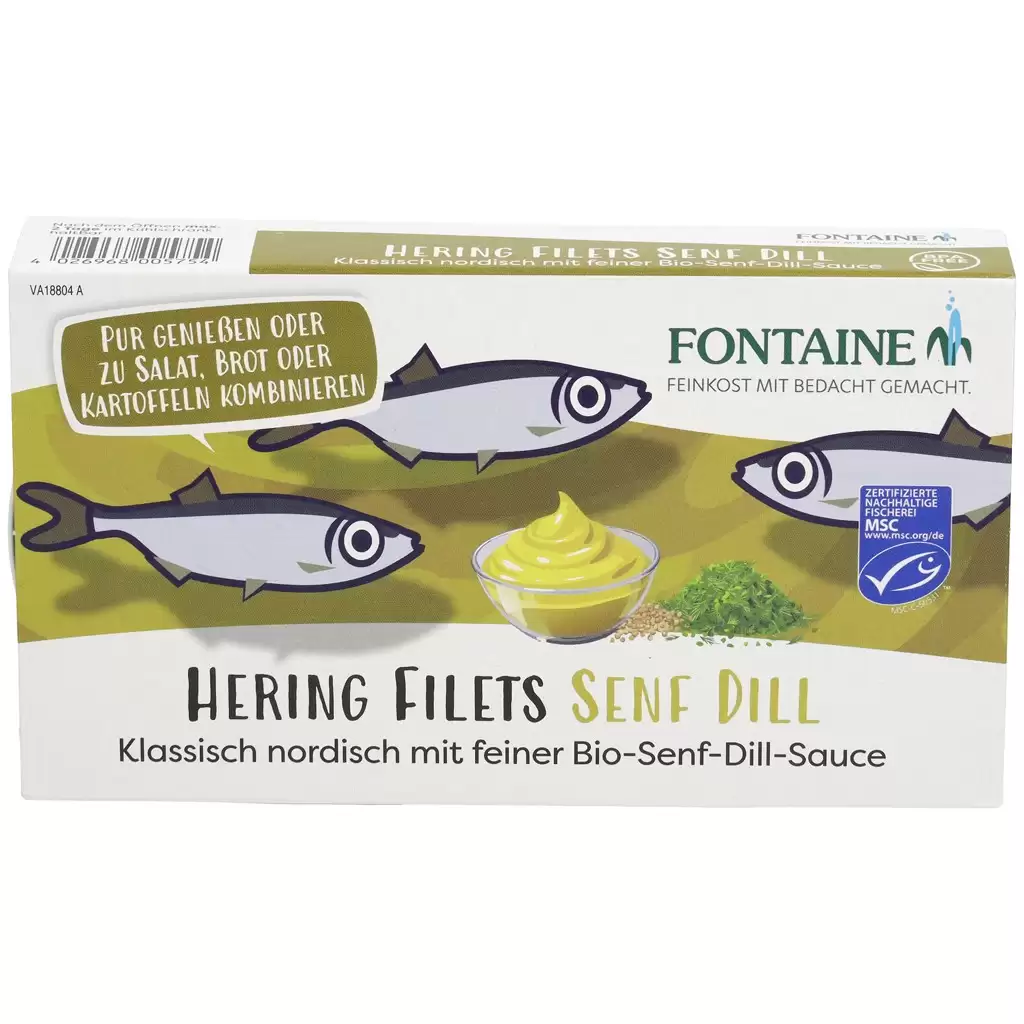 Conserve peste - File de hering in crema bio de mustar si marar 200g