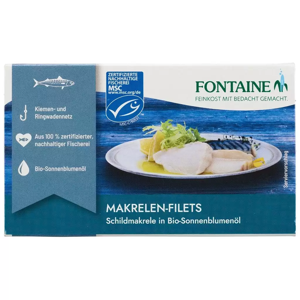 Conserve peste - File de macrou in ulei bio de floarea-soarelui 125g