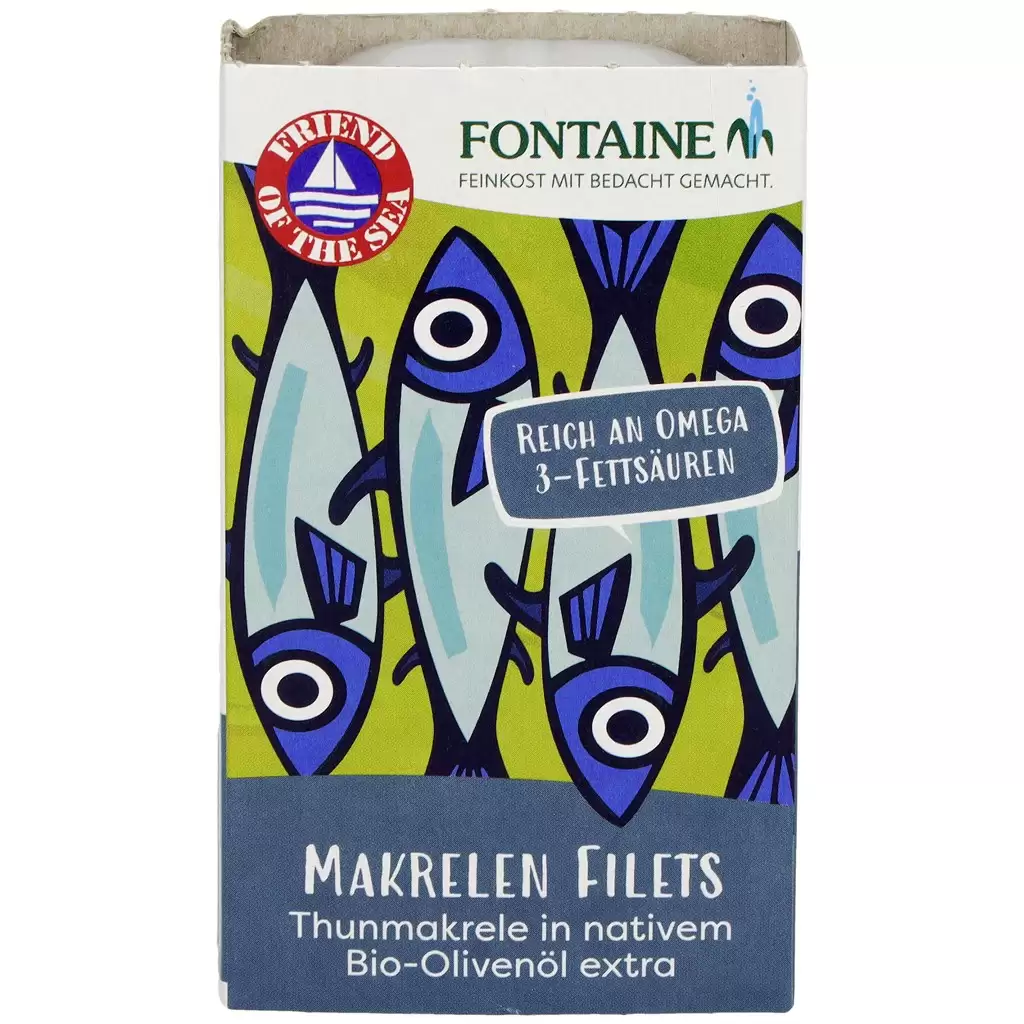 Conserve peste - File de macrou in ulei bio de masline extravirgin 120g