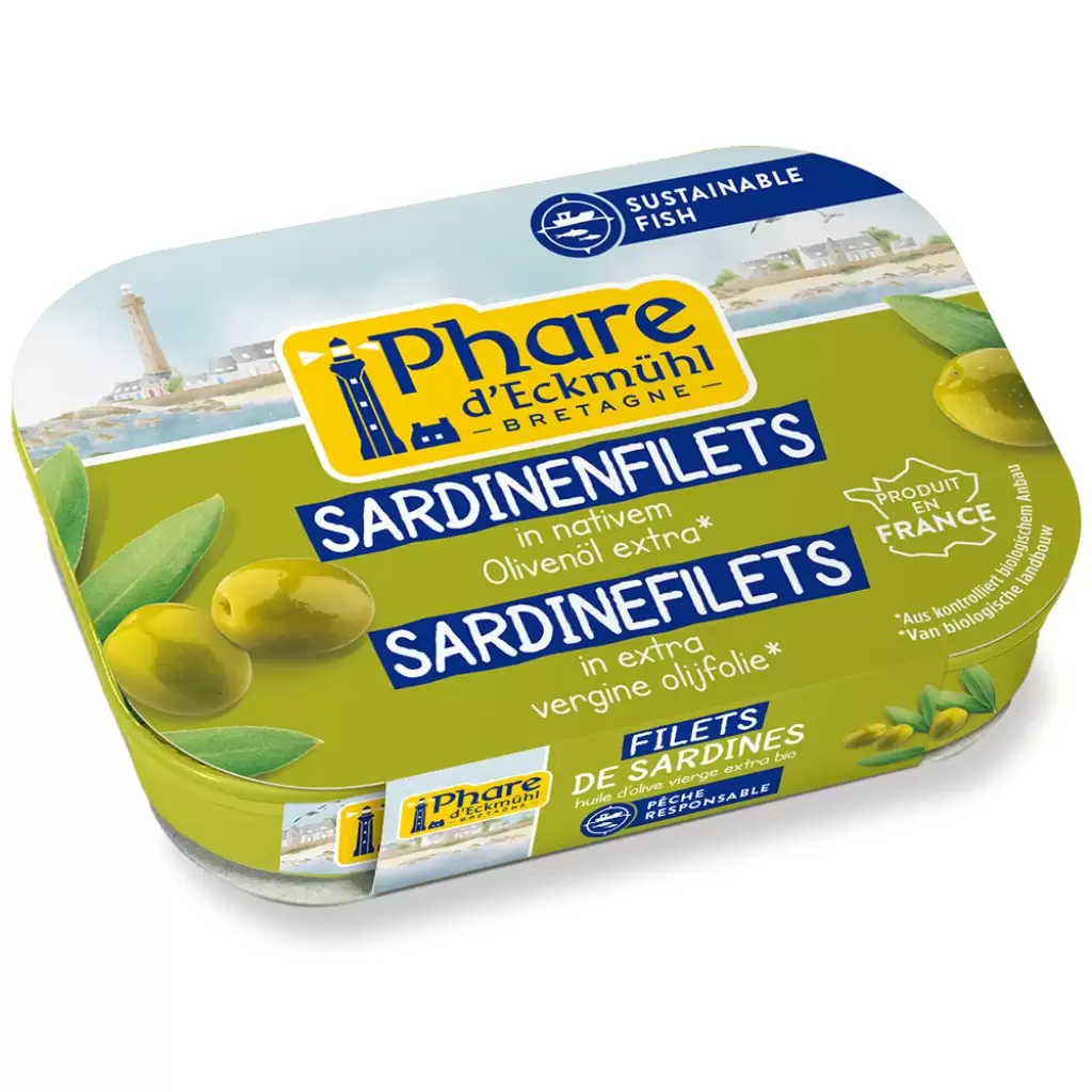Conserve peste - File de sardine in ulei bio de masline extravirgin 100g