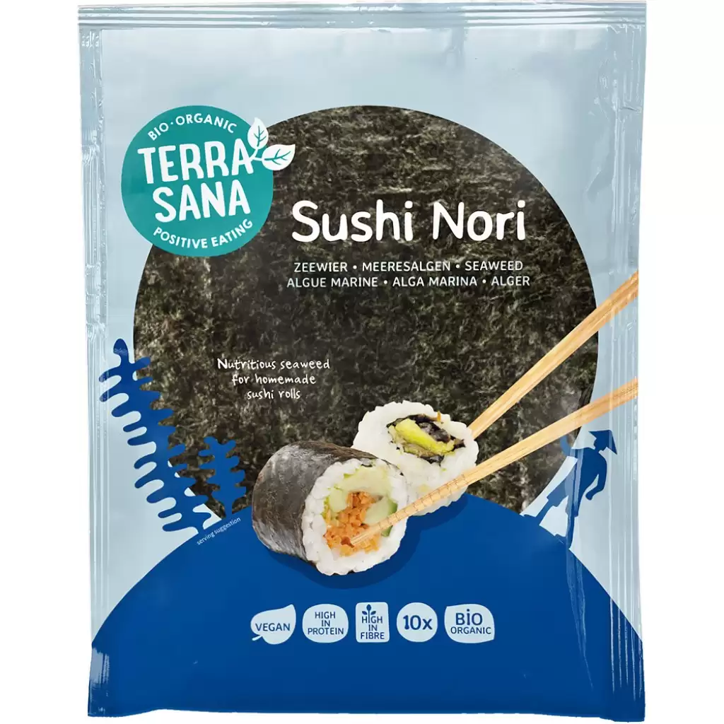 Mancare asiatica - Foi de alge Sushi Nori vegane 10 bucati, eco 25g