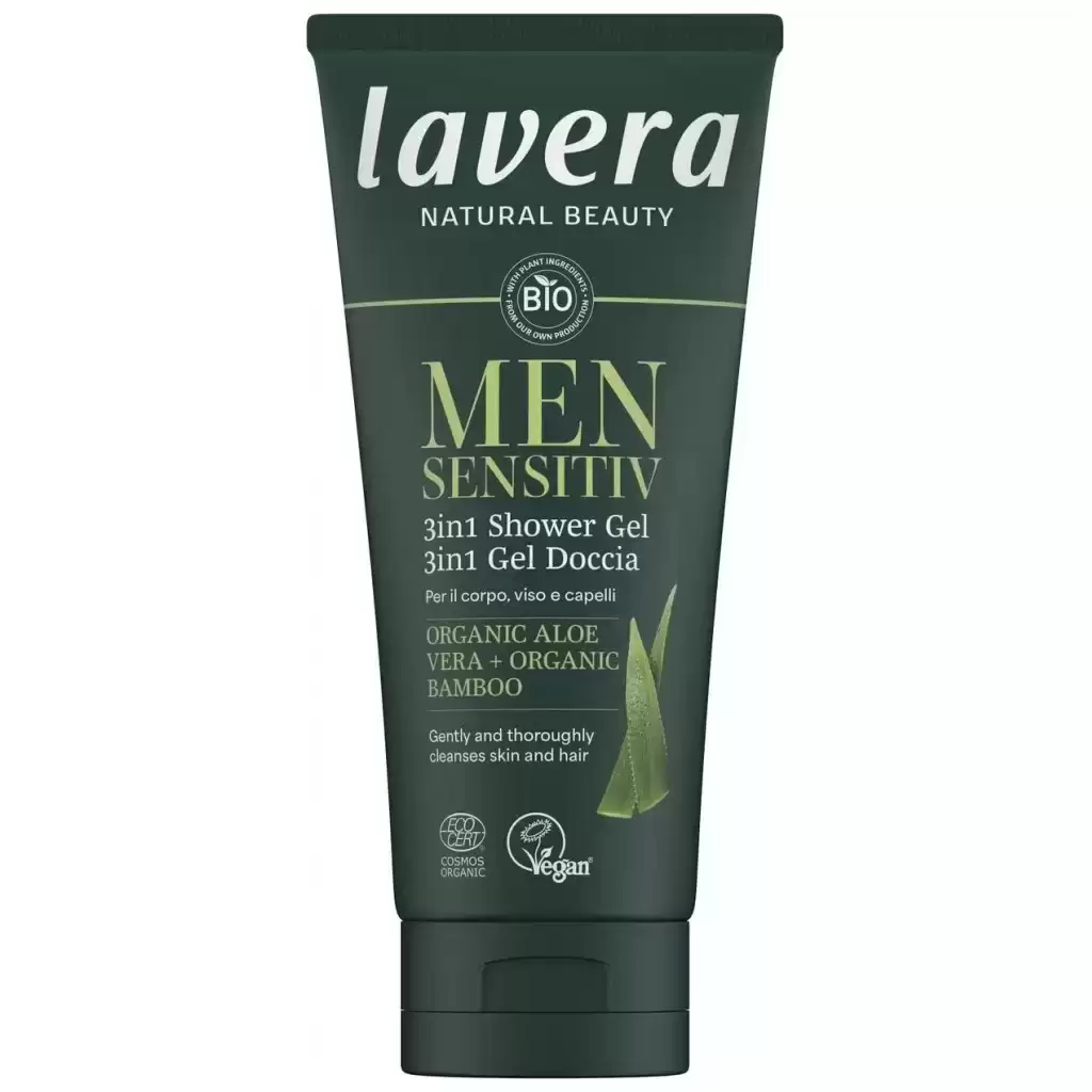 Cosmetice barbati - Gel de dus sensitiv 3 in 1 cu aloe vera bio si bambus bio pentru barbati 200ml