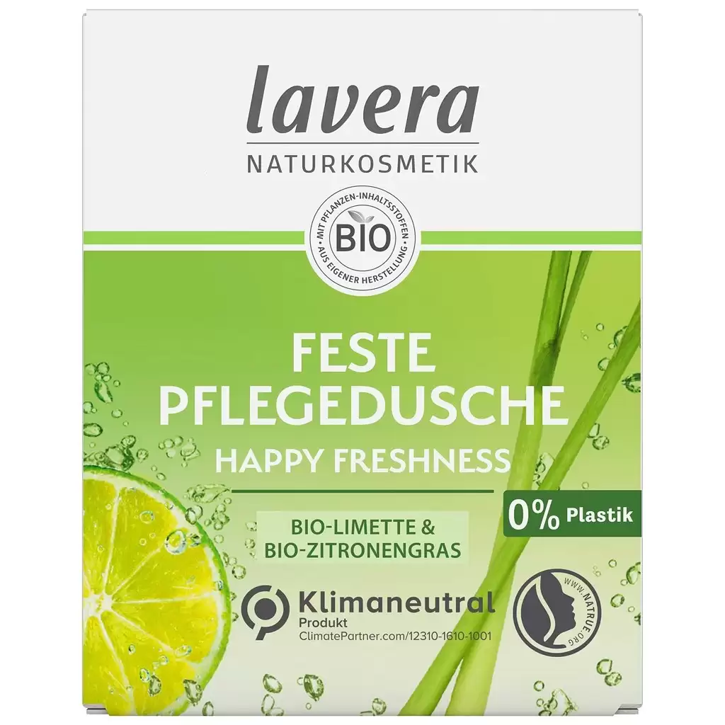 Ingrijire Corp - Gel de dus solid cu lime bio si lemongras bio Happy Freshness 50g