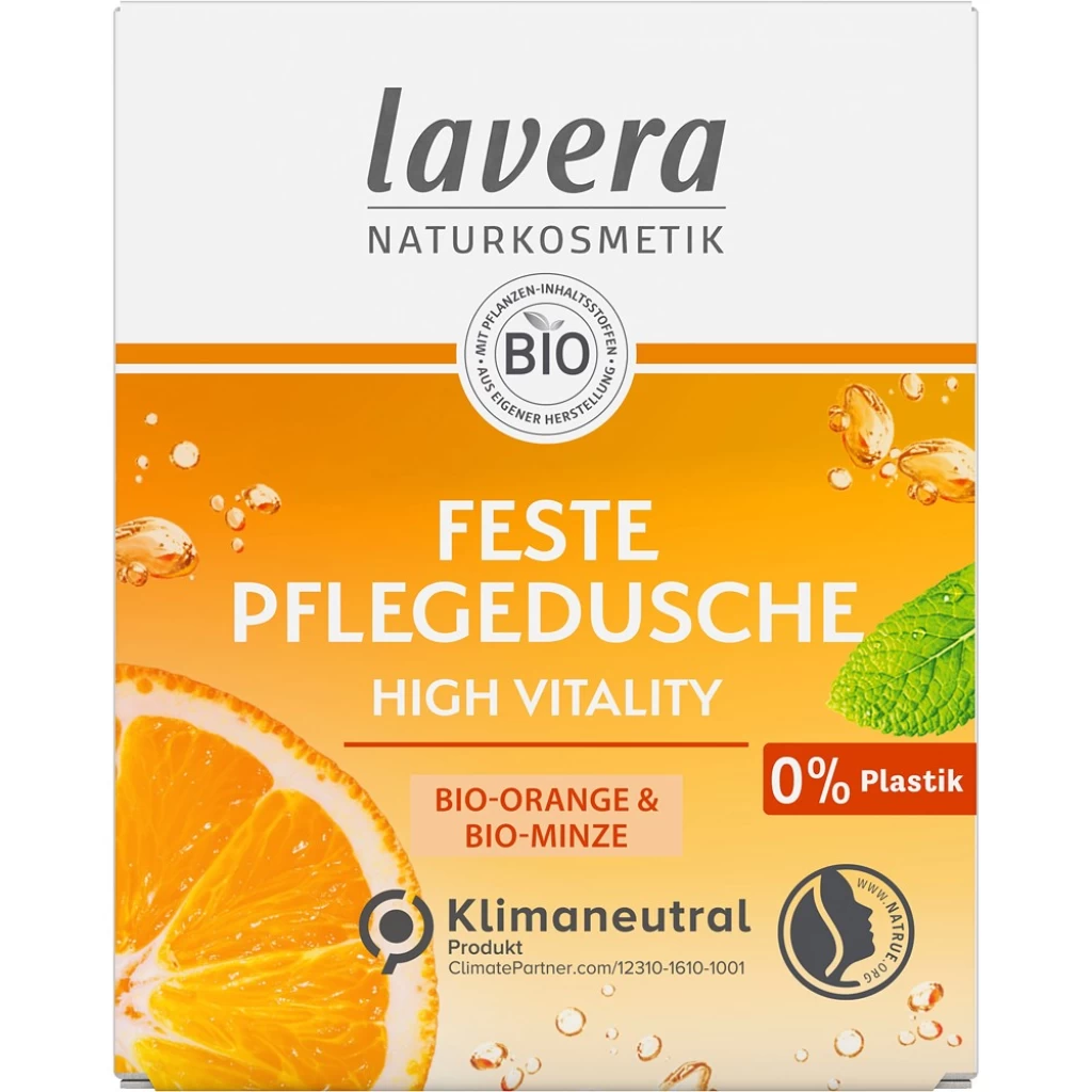 Ingrijire Corp - Gel de dus solid cu portocala bio si menta bio High Vitality 50g