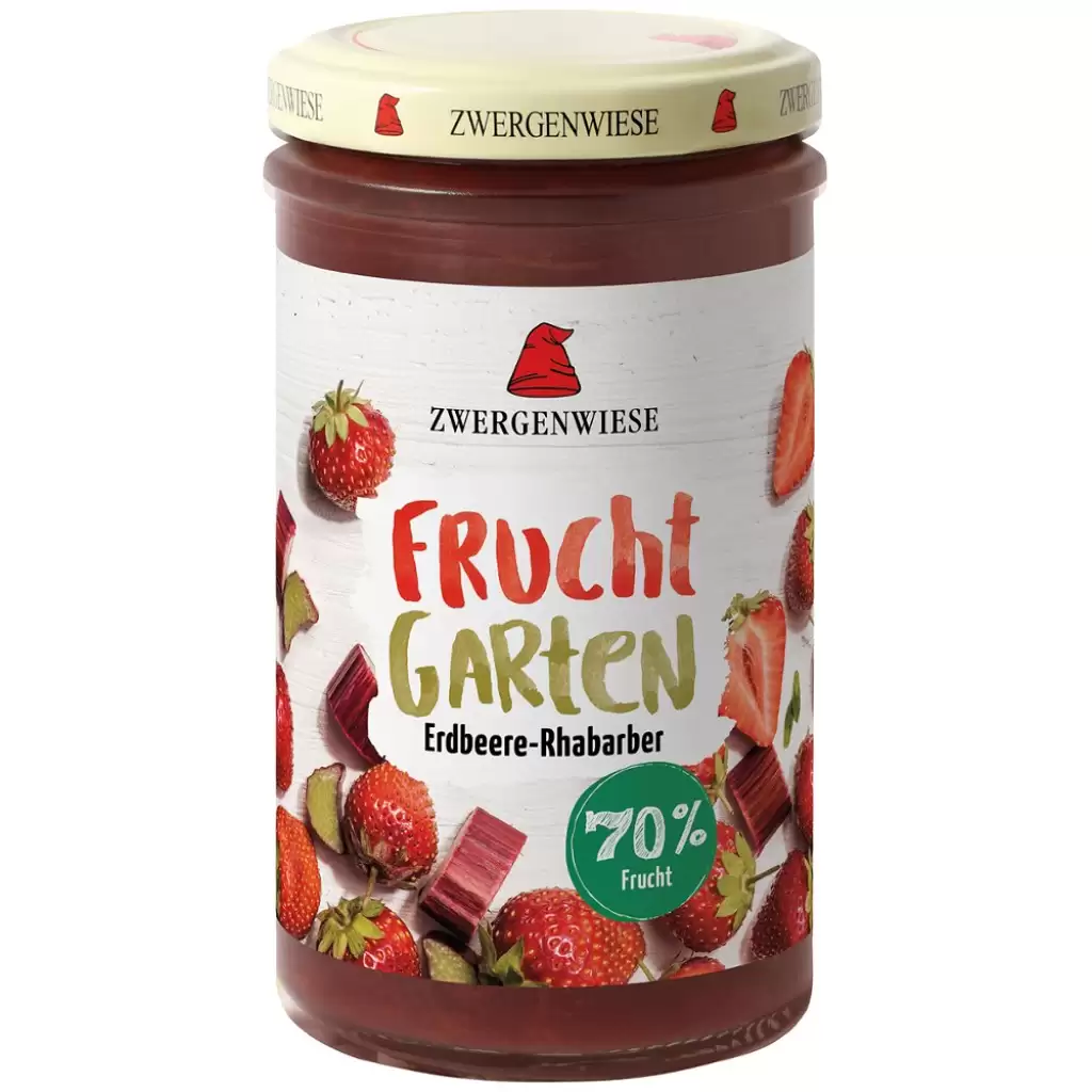 Dulceata - Gem de capsuni cu rubarba indulcit cu nectar de agave fara gluten, eco 225g