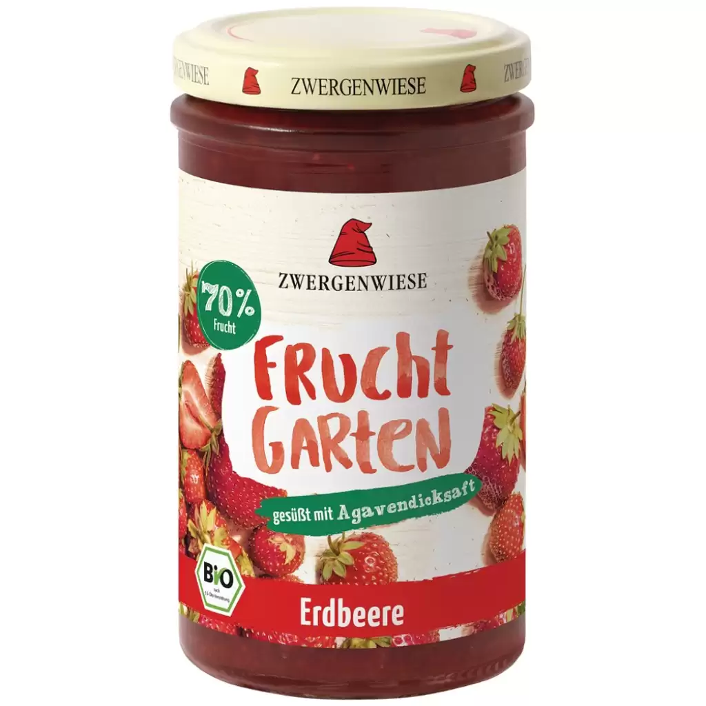 Dulceata - Gem de capsuni indulcit cu nectar de agave fara gluten, eco 225g
