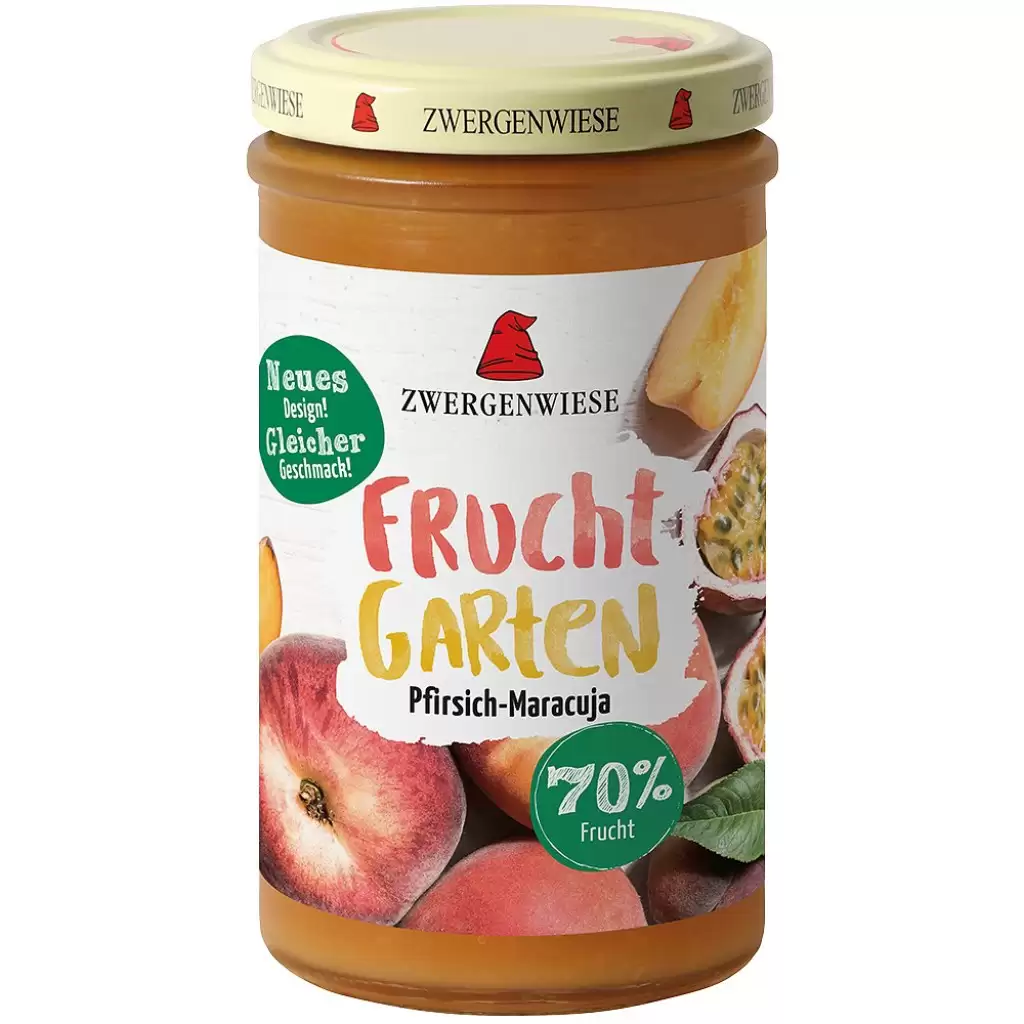 Dulceata - Gem de piersici si maracuja indulcit cu nectar de agave fara gluten, eco 225g