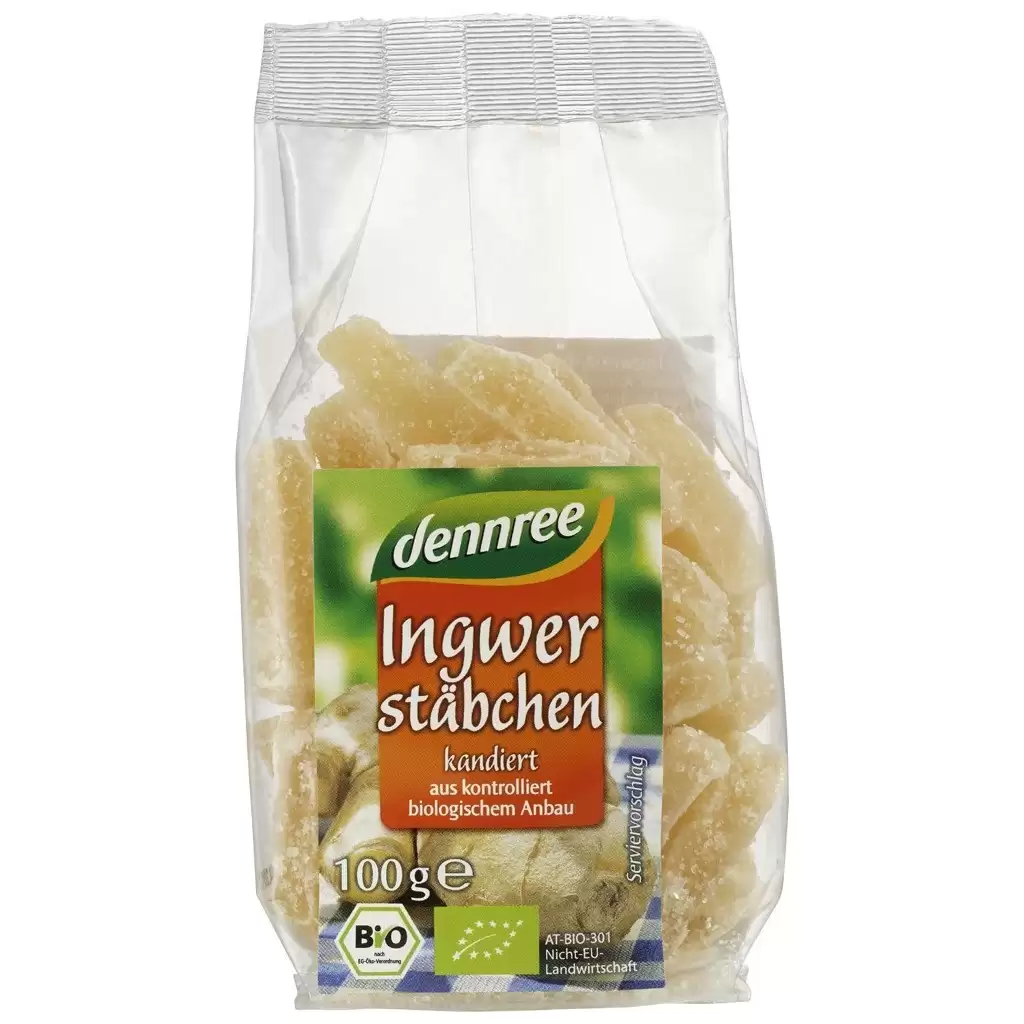 Fructe uscate - Ghimbir confiat, eco 100g