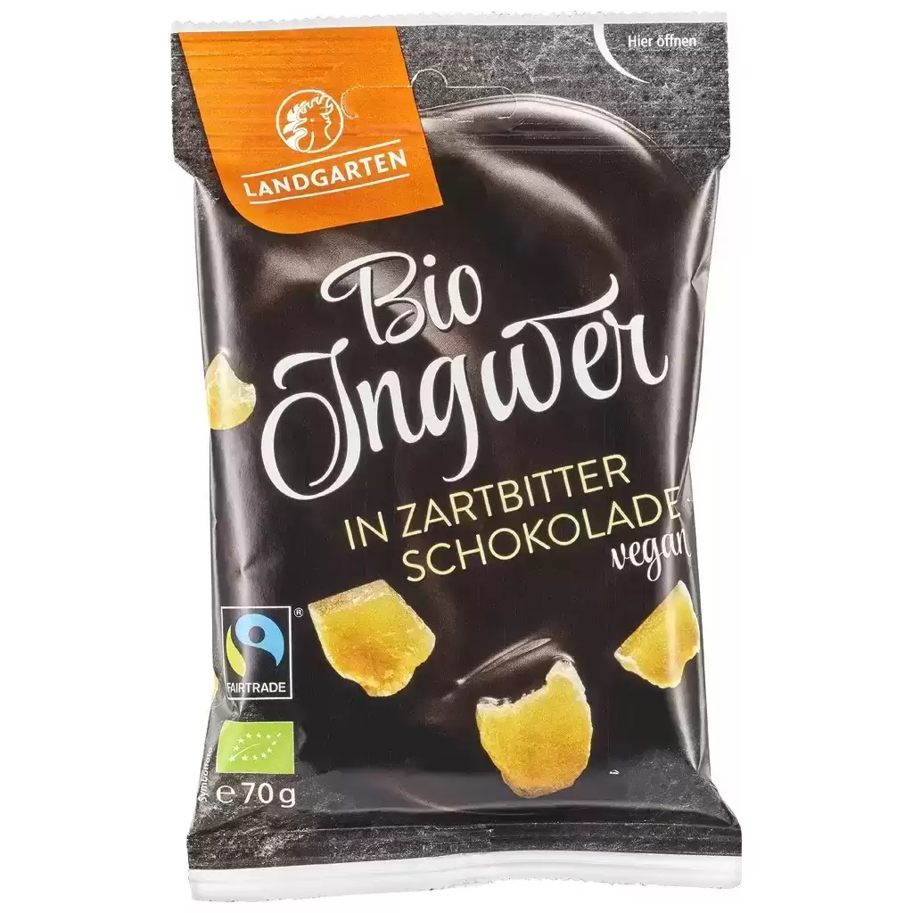 Dulciuri - Ghimbir invelit in ciocolata amaruie fara gluten, eco 70g