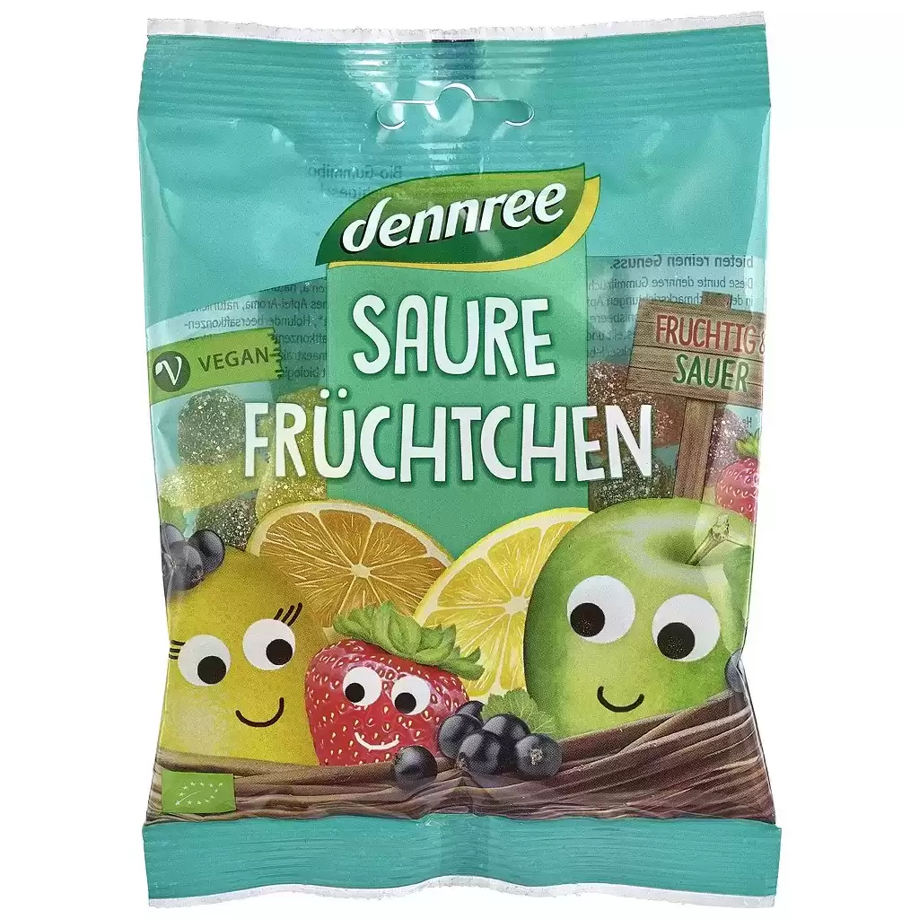 Dulciuri - Jeleuri acrisoare cu fructe vegane, eco 100g