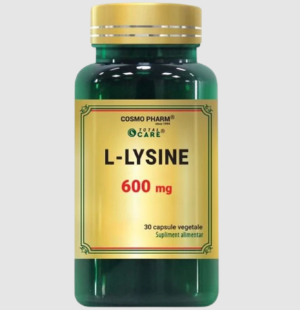 Minerale - L-LYSINE 600 mg - Aminoacid Esențial pentru Imunitate, Refacere și Colagen, 30/60 capsule vegetale 30 capsule