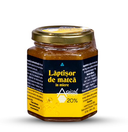 Apicole si Propolis - Lăptișor de matcă în miere 20% 200 ml