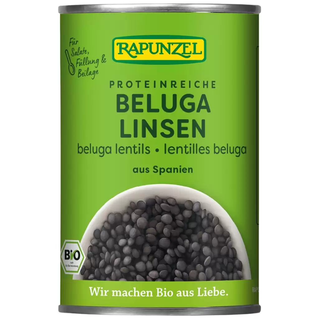 Leguminoase - Linte beluga neagra in conserva, eco 400g