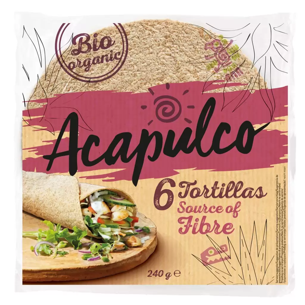 Paine - Lipii tortilla cu tarate de grau 6 buc, eco 240g