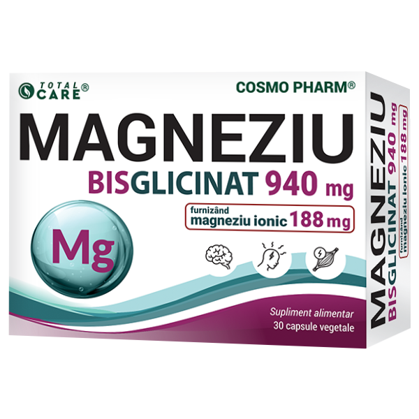 Minerale - Magneziu Bisglicinat 940 mg - formă chelată cu absorbție ridicată