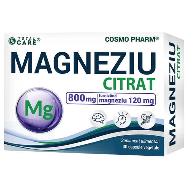 Minerale - Magneziu Citrat 800 mg - Magneziu pur elemental 120 mg