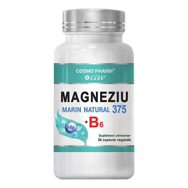 Extracte - Magneziu Marin Natural 375 + B6 Premium - Stres, Nervozitate capsule vegetale