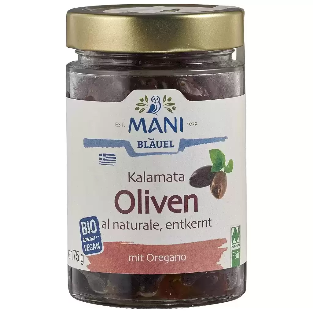 Leguminoase - Masline kalamata fara samburi cu oregano raw vegan, eco 175g