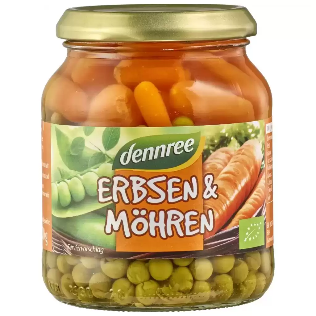 Leguminoase - Mazare cu morcovi la borcan, eco 350g