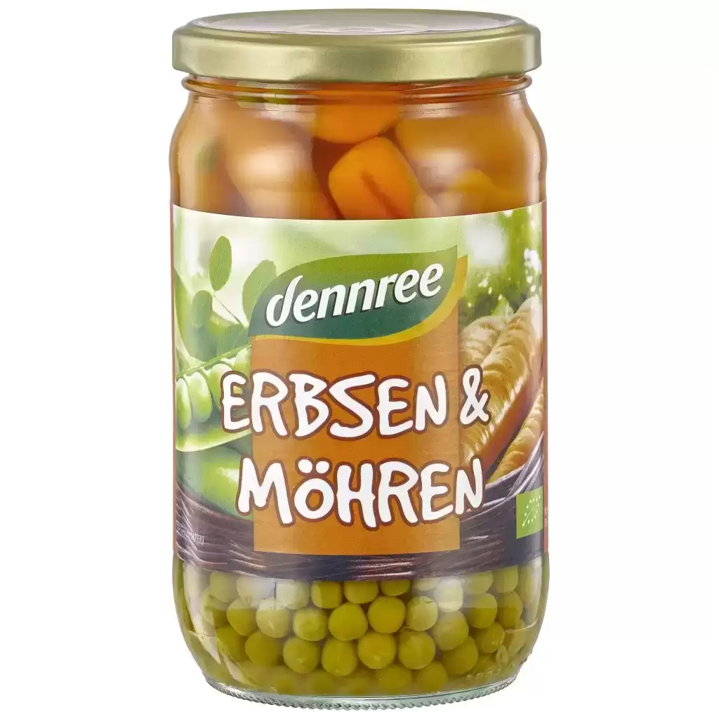Leguminoase - Mazare cu morcovi la borcan, eco 680g