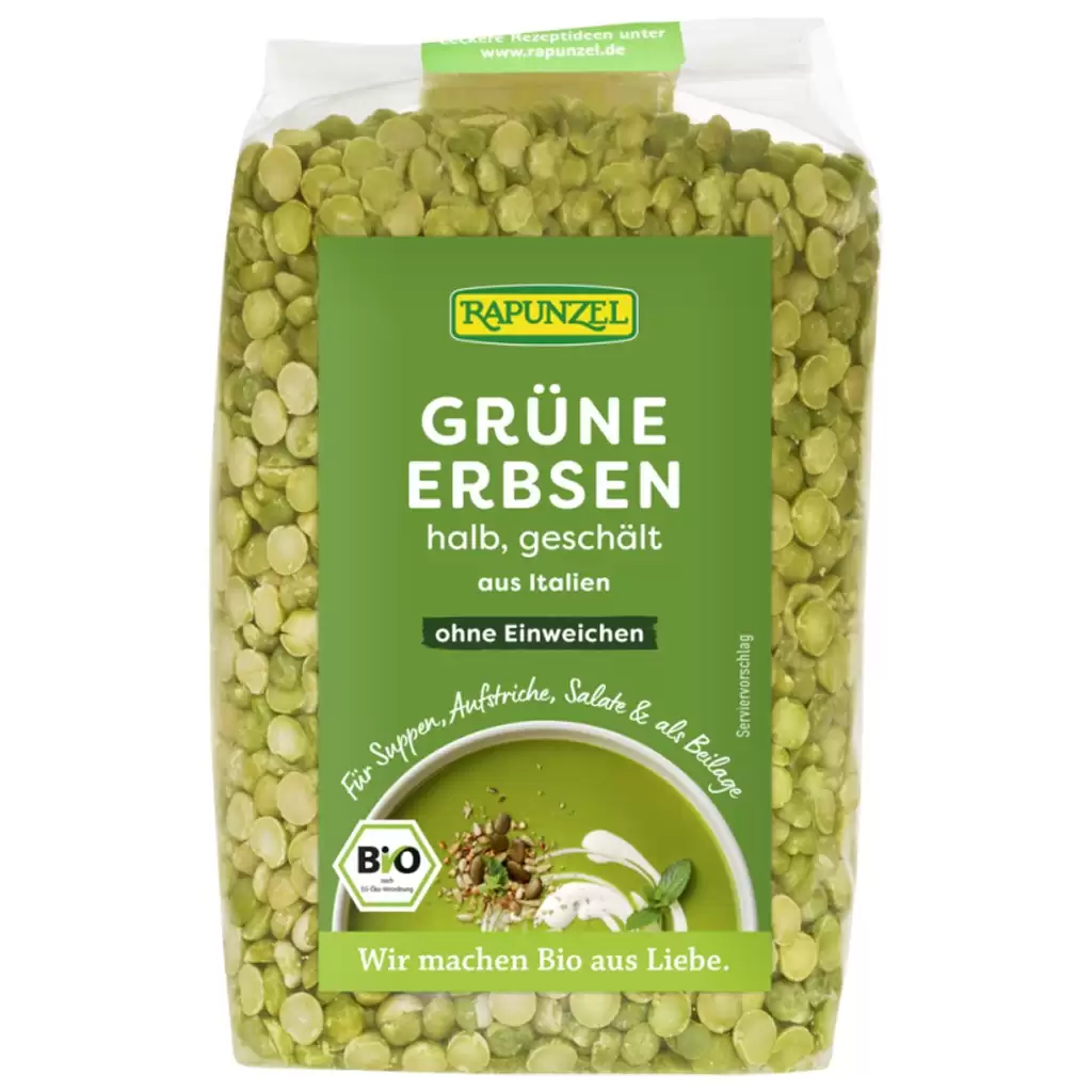 Leguminoase - Mazare verde jumatati decojita, eco 500g
