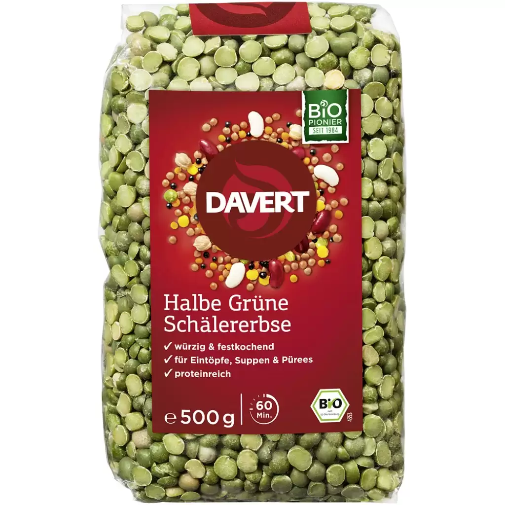 Leguminoase - Mazare verde jumatati, eco 500g