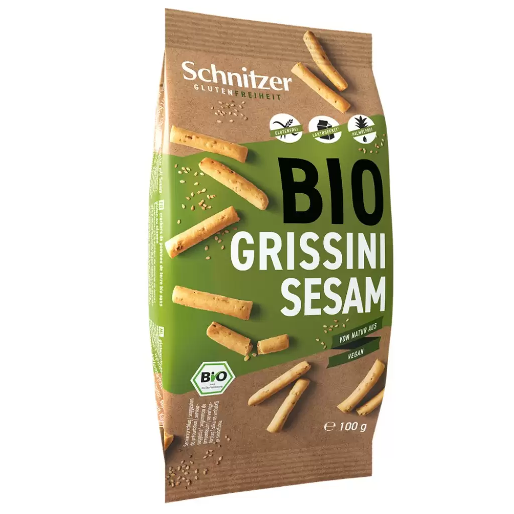 Sticksuri, chipsuri si covrigei - Mini grisine cu susan fara gluten, eco 100g