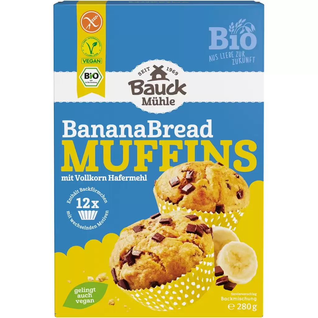 Preparate si mixuri - Mix pentru muffins Banana Bred fara gluten, eco 280g
