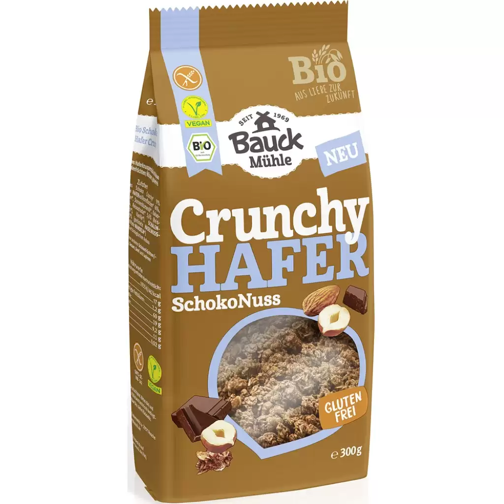 Cereale - Musli  crocant cu ciocolata si nuca fara gluten, eco 300g