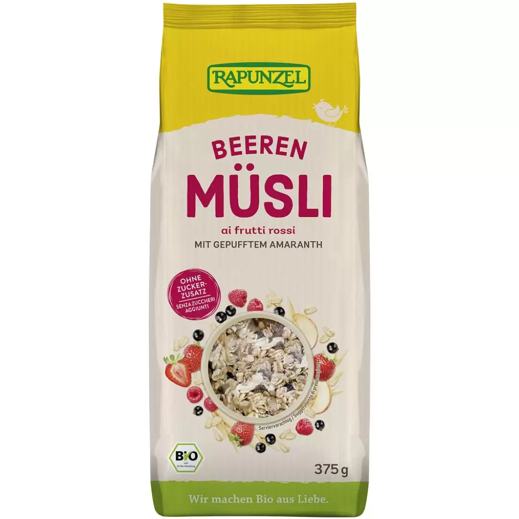 Cereale - Musli cu amarant si fructe de padure fara zahar adaugat, eco 375g