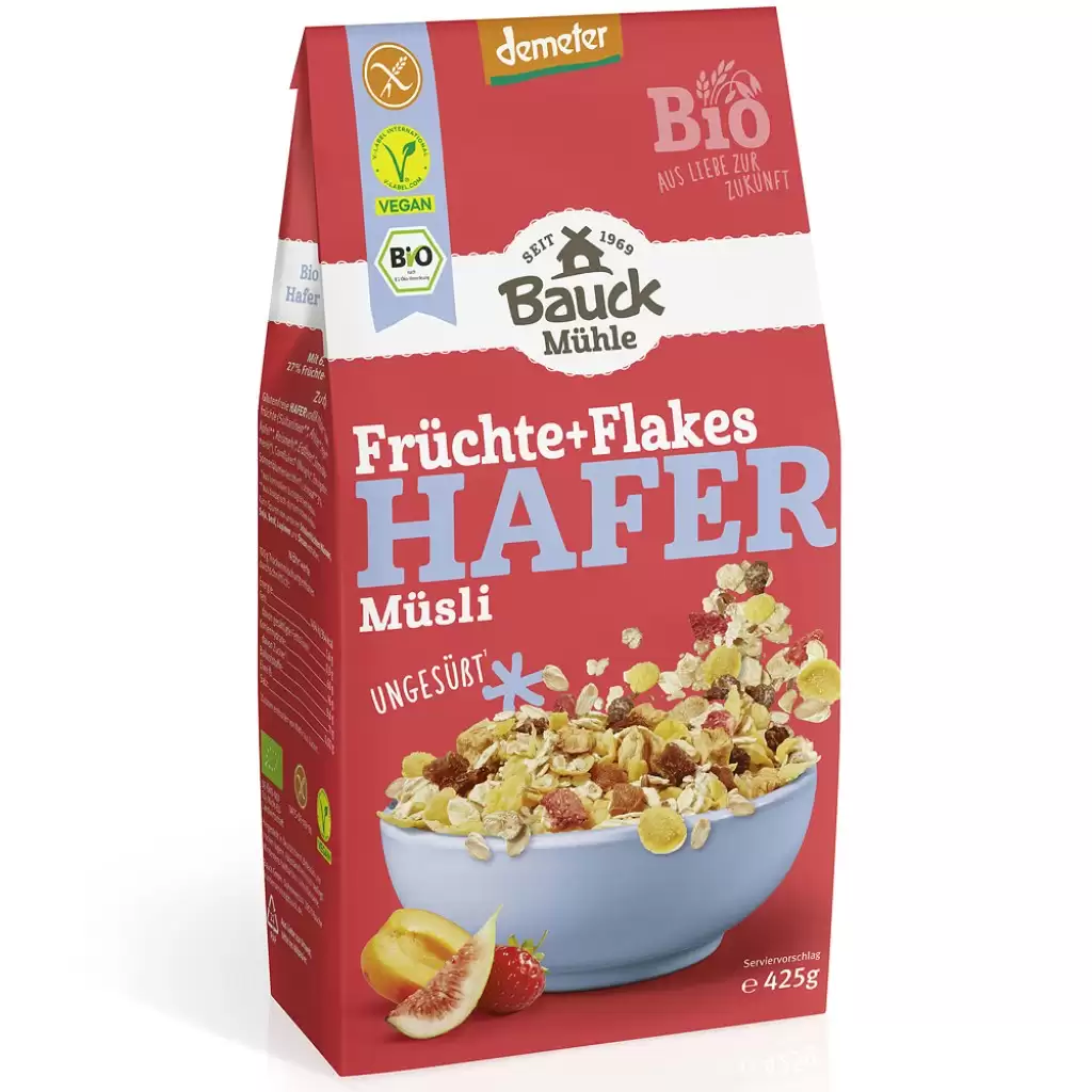 Cereale - Musli cu fructe si fulgi de ovaz fara gluten demeter, eco 425g