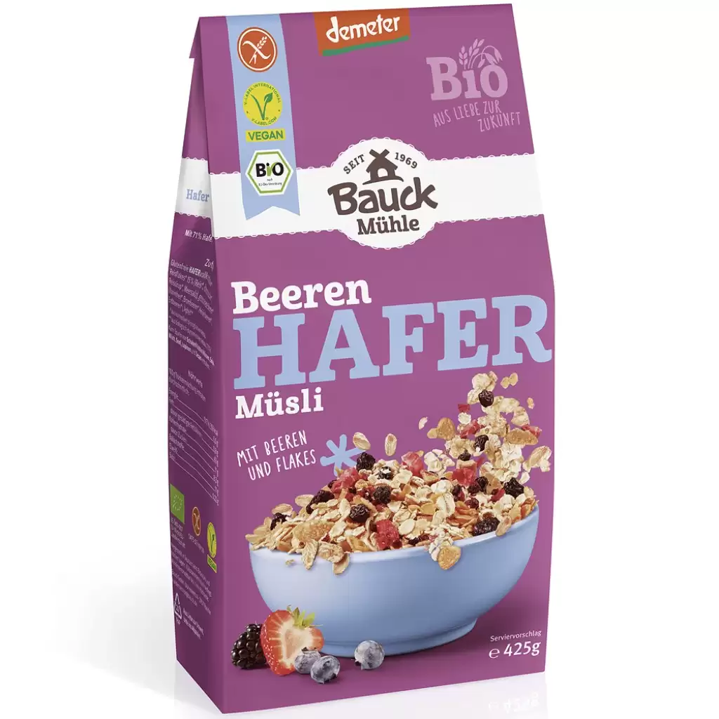 Cereale - Musli cu ovaz cu fructe de padure fara gluten, eco 425g